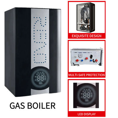 Bình ngưng khí 20-42Kw Nồi hơi treo tường Vỏ màu đen Chức năng kép sưởi ấm và tắm