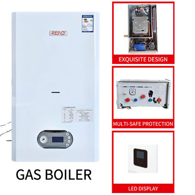 Kiểu vỏ bọc Vỏ màu trắng Hệ thống sưởi tắm Chức năng kép Nồi hơi gas treo tường 24Kw