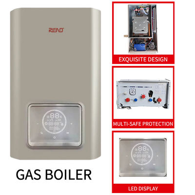Kiểu vỏ bọc Vỏ màu trắng Hệ thống sưởi tắm Chức năng kép Nồi hơi gas treo tường 24Kw